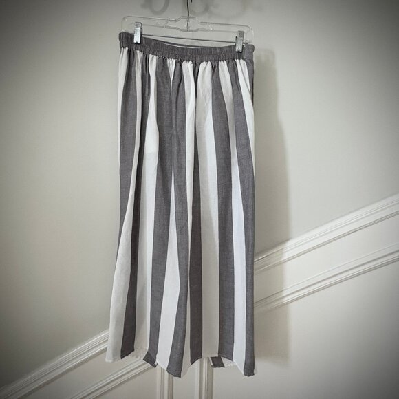 Madewell Grey Stripe Overlay Midi Skirt, size Medium - Picture 10 of 12